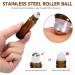 LotFancy 6pc 10ml Amber Glass Roller Bottles with Stainless Steel Roller Balls & Droppers - Buy Online on GoSupps.com
