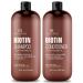 BOTANIC HEARTH Biotin Shampoo and Conditioner Set - with Ginger Oil & Keratin for Hair Loss and Thinning Hair - Fights Hair Loss, Sulfate Free, for Men and Women, (Packaging May Vary),16 fl oz each