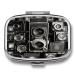 Pill Box Vintage Camera Print 2 Compartment Medicine Pill Case Pill Organizer Decorative Metal Portable Pill Box for Pocket Or Purse Style