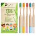 Kids Bamboo Toothbrushes (5 Pack) | Organic & Biodegradable | BPA Free Soft Bristles Toothbrushes | Eco-Friendly Natural Bamboo Toothbrush Set | Charcoal Wooden Toothbrushes Kids - 5 Pack