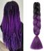 Gairyan Jumbo Braids Extensions Braid Art Hair 1 piece 100g Braiding Hair Hair extensions 60cm ombre Synthetic braids Afro Hair for Box Crochet Braids (black & purple) 60 cm (1 piece) Black & purple
