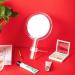 Queekay Double-Sided Handheld Mirror with Stand - 1X/10X Magnification, Clear Adjustable Round Makeup Mirror for Women - Ideal for Home and Travel - Buy Online on GoSupps.com