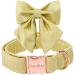 Unique style paws silk yellow color dog collar. Conductible durable dog collar with loop wedding fly dog hall band for large dogs l vitality yellow
