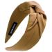 3PCS Pure Color Wide Knotted Headbands Set - Elastic Hair Accessories for Women and Girls (Black+Beige+Brown) - Buy Online on GoSupps.com