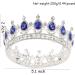 Vintage Royal Queen Teardrop Rhinestone Diadem Tiaras Crown - Silver Blue Stone | Wedding Hair Jewelry - Buy Online on GoSupps.com