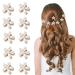 Mini Pearl Hair Claw Clips for Women Girls  10 Pcs Small Pearl Hair Claw Clips with Flower Design  Dance Clips for Girls Hair Sweet Artificial Bangs Clips Decorative Hair Accessories