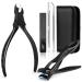 LEYOUFU Toenail Clippers for Seniors Thick Nails Professional Ingrown Toe Nail Clippers Tools Wide Jaw Opening Finger Nail Cutter 5-in-1 Heavy Duty Nail Clipper Kit Gifts for Men & Women Adult