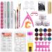 Acrylic Nail Kit Full Set Manicure Nail Art Kit 12 Professional Acrylic Glitter Powder Liquid Brush Nail Art Tools Manicure Kit Nail Art Tips DIY Decoration Set for Beginners Home Salon