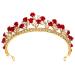 Girl Tiara Red Headband Women Tiaras and Crowns for Women Fake Rose Crown Red Tiara Rose Rhinestone Headband Girls Headbands Rose Rhinestone Crown Bride Crystal Bar Mitzvah
