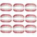Hfdhd dentures instant cosmetic natural tone temporary top and below comfortable silicone teeth prosthesis removable teeth quickly repair your teeth men women 9 pairs