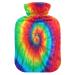 Spiral tie dye hot water bottle with reference heat bottles for pain relief heat bottle water bag water pouch warm and cold compress 1l