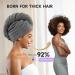 3 Pack Microfiber Hair Towel Wrap for Curly Hair | Super Absorbent Hair Drying Towels for Women & Kids | Hair Care Accessories - Grey Camel Brown - Buy Online on GoSupps.com