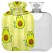 Naanle Sweet Avocado Cat Heat bottle MITEVED Transparent hot water bottle 1L heat bottle for bed hand feet heat pain relief warmth and cold therapy