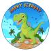 J & M Deco edible cake topper - cake topper birthday - Tortendendeko dino motif - Birthday cake decoration from fondant - around 20 cm - dining papier tortendeko - cake leverage dinosaurs