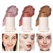 3 Pcs Cream Contour Sticks with Highlighter & Blush - Non-Greasy, Water-Resistant Face Contouring Set for Sculpted & Lightweight Makeup - Buy Online on GoSupps.com