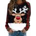 Women's Christmas Sweatshirts Cute Snowman Penguin Print O-Neck Raglan Top Shirt Pullover Comfy Warm Xmas Jumper Winter Long Sleeve Tops Loose Tunic Top Sweaters Z11-black L
