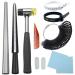Inmarces Ring Sizer Measuring Tool 11 Pcs Ring Making Kit, Ring Mandrel, 27pcs Circle Models, Rubber Jewelers Hammer and Polishing Tools Mandrels for Jewelry Making