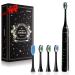 Sonic Electric Toothbrush for Adults One Charge for 200 Days Rechargeable Sonic Toothbrush 5 Modes 3 Intensity 43000 VPM Power Toothbrush 2 Mins Timer Black