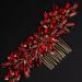 Teyglen Women's Red Rhinestone Bridal Hair Comb - Elegant Wedding Hair Accessory - Buy Online on GoSupps.com
