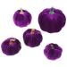 HOMSFOU 5pcs Flannel Foam Pumpkin Faux Pumpkins Farmhouse Pumpkins Harvest Artificial Pumpkins Halloween Decorations Outdoor Home Decor Harvest Party Pumpkin Decor Fake Pumpkin Set Purple Purple 14X12.5X12.5CM