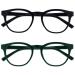 Opulize Blu - Reading glasses Blue light filter 2 Series Pack COOL READ FRIEND FREE SAME INFIGERIRIES IMPTIRE INFORMATION GAMING RESIGN Men's BB5-13 +0.00 Dioptries Black / Green