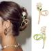 2 Pcs Flower Hair Clips Metal Alloy Hair Accessories for Women Girls White Lily Hair Claw Clips Pink French Bell Orchid Cute Hair Pins Shark Strong Hold Nonslip Large Jaw Hair Claw Clip