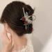 Rose Butterfly Tassel Hair Claw Clips Set - Elegant Floral Design with Pearls and Rhinestones, Strong Hold Hair Clamps for Women - Buy Online on GoSupps.com