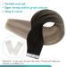 FSHINE Balayage Tape Hair Extensions - Remy Real Hair #2/16/60 & #2/18/60 - Invisible 50cm Weft Extensions for Darkest Brown to Blonde - 50g Pack - Buy Online on GoSupps.com