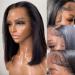 Hibaby 8 Inch Short Bob Human Hair Lace Front Wig for Black Women - Brazilian Virgin Hair, Deep Parting, Natural Color, Pre Plucked with Baby Hair - Glueless - Buy Online on GoSupps.com