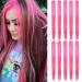 Lskjmo Pink Wig Pieces Colorful Party Highlights Clip in Colored Hair Extensions Multicolors Straight Synthetic Hairpieces for Women Girls Bright Pink