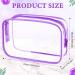 12-Piece Clear PVC Zippered Cosmetics Bag Set - Waterproof Toiletry Carry Pouch for Makeup - Purple Medium - Buy Online on GoSupps.com