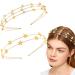 Aswewamt 2 Pcs Alloy Five-pointed Star Headbands Gold Rhinestone Headband Bridal Hair Hoop Wedding Hair Accessories Ornaments for Elegant Women Girls