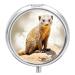 Pill Box Pill Case 3 Compartment Travel Pill Box Wild Meerkats Printing Small Pill Box Portable Medicine Pill Case Pill Organizer for Purse & Pocket for Travel Handbag (Round)