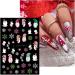 JMEOWIO 10 Sheets Christmas Pink Nail Art Stickers Decals Self-Adhesive Snowflake Winter Holiday Cute Santa Elk Snowman Nail Supplies Nail Art Design Decoration Accessories - Buy Online on GoSupps.com