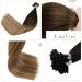 LAAVOO Real Hair Extensions - Brown Ombre Keratin U-Tip 50g 50cm | Premium Pre-Bonded Extensions #2/6/18 - Buy Online on GoSupps.com
