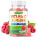 MEENCCD Organic Vitamin C Gummies for Adults Chewable Vitamin C Gummies with Zinc for Immune Support Vegan Non-GMO Sugar-Free Raspberry Flavor 60 Count