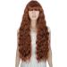 YEESHEDO Long Brown Wig with Bangs - Natural Wave Synthetic Wavy Curly Wig 28 Heat Resistant Fiber - Honey Brown Women's Wig - Buy Online on GoSupps.com
