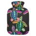 Hot Water Bottles with Cover Sea Turtles Hot Water Bag for Pain Relief Women Adults Feet and Bed Warmer 2 Liter