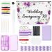 Whales Floral Wedding Survival Kit Bride Emergency Supplies Canvas Cosmetic Bags Bridal Makeup Bag for Bridal Shower Present Engagement Supply Romantic Party Black