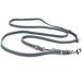 COPCOPET-fat leather line for dogs-3-way adjustable dog leash made of soft leather with carabiners & fittings made of chrome-braided leash 100% handmade in Germany (2.0m x 8mm | gray) 2 m x 8 mm gray