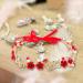 Spldsun Women's White Flower Headband Crystal Headband Silver Leaf Pearl Hair Accessory for Women Girls - Buy Online on GoSupps.com