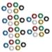 Healvian 36 Stk vibrating ring spiky sensory finger ring spring finger massage spiky finger rings Kidcraft game set toy acupressure ring stress reduction massage tools