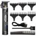 MEGZI Professional Hair Trimmer for Men Beard Trimmer for Men Rechargeable Zero gapped Cordless Razor Shavers T Liners for Beard Trimmer Men Clippers (Pirate Silver)
