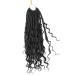 LMZIM 14 Goddess Box Braids Crochet Hair 8 Pack - Bohemian Curly Ends Synthetic Braiding Hair Extension | Black 14 Inch 1B - Buy Online on GoSupps.com