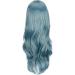 ColorfulPanda Long Wavy Blue Grey Synthetic Wig with Bangs for Women - Anime Cosplay Costume Party Hairpiece - Buy Online on GoSupps.com