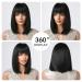 Oufei Black Bob Wig with Ponytail | Synthetic Hair Wigs for Women | Perfect for Cosplay & Daily Use (1052-1) - Buy Online on GoSupps.com