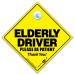 Elderly Driver Please Be Patient Car Sign Suction Cup Car Sign For Elderly Drivers Baby On Board Sign Style Advisory Sign For Old Drivers in Super Bright Yellow and Black 14cm x 14cm x 2cm