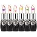 Titimore 6 piece of crystal jelly lipstick with flower magical temperature color change lip balm flower jelly lipstick long -lasting moisture cream clear lip gloss (black)