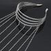 ORYOUGO Bling Rhinestone Tassel Headband  4 Rows Crystal Hair Bands with Long Punk Chains Silver Decorative Headhoop Sparkling Headwear for Women  Girls