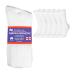 6 Pairs Physicians Approved Diabetic Crew Socks Unisex Black/Grey/White White Size 10-13